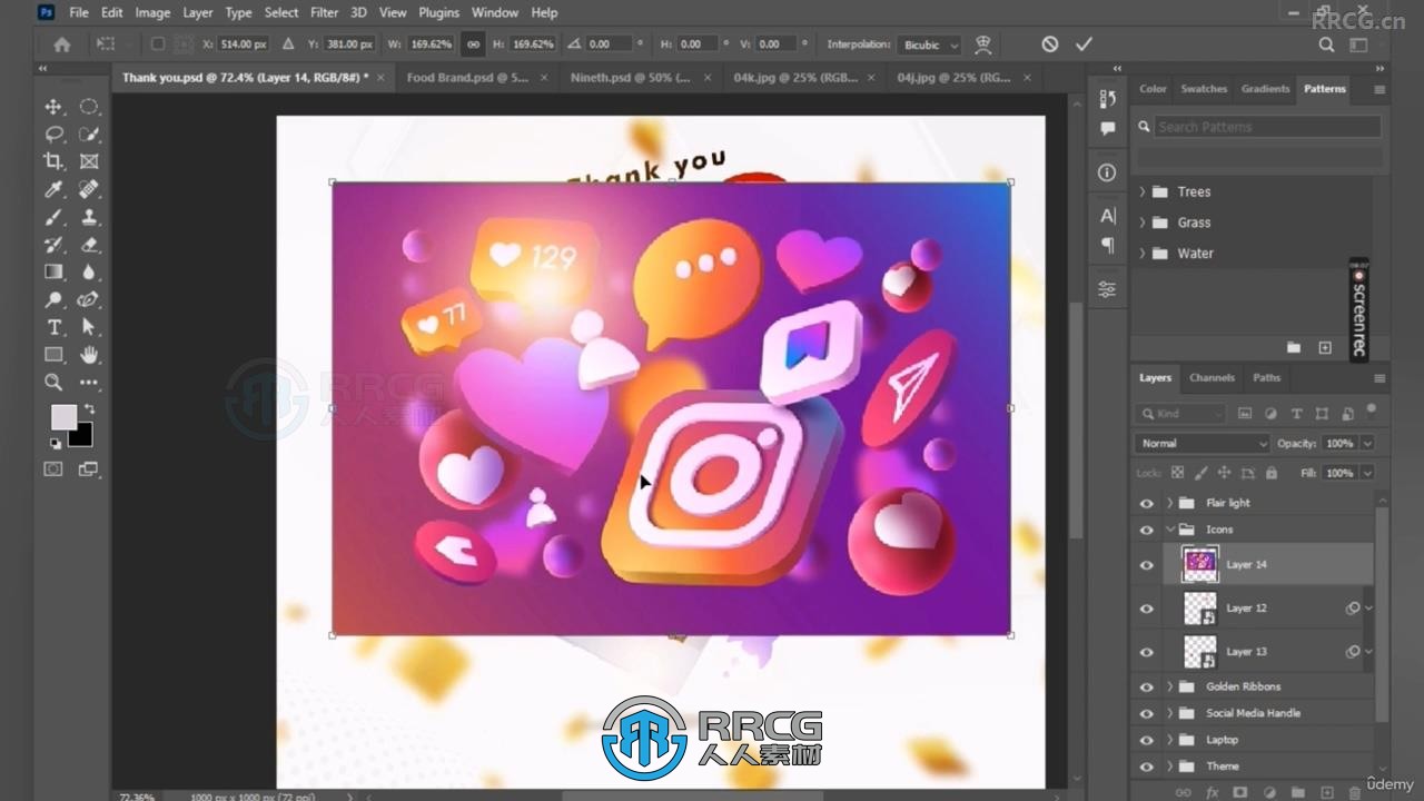 Photoshop CC社交媒体横幅广告设计视频教程