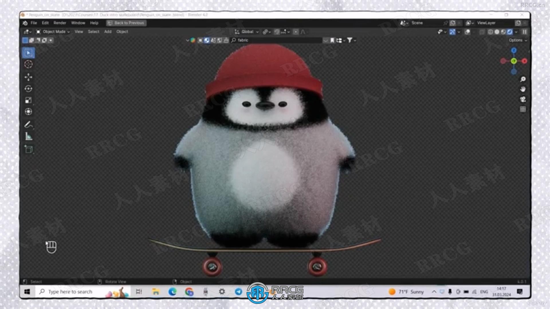 Blender可爱滑板企鹅完整实例制作流程视频教程