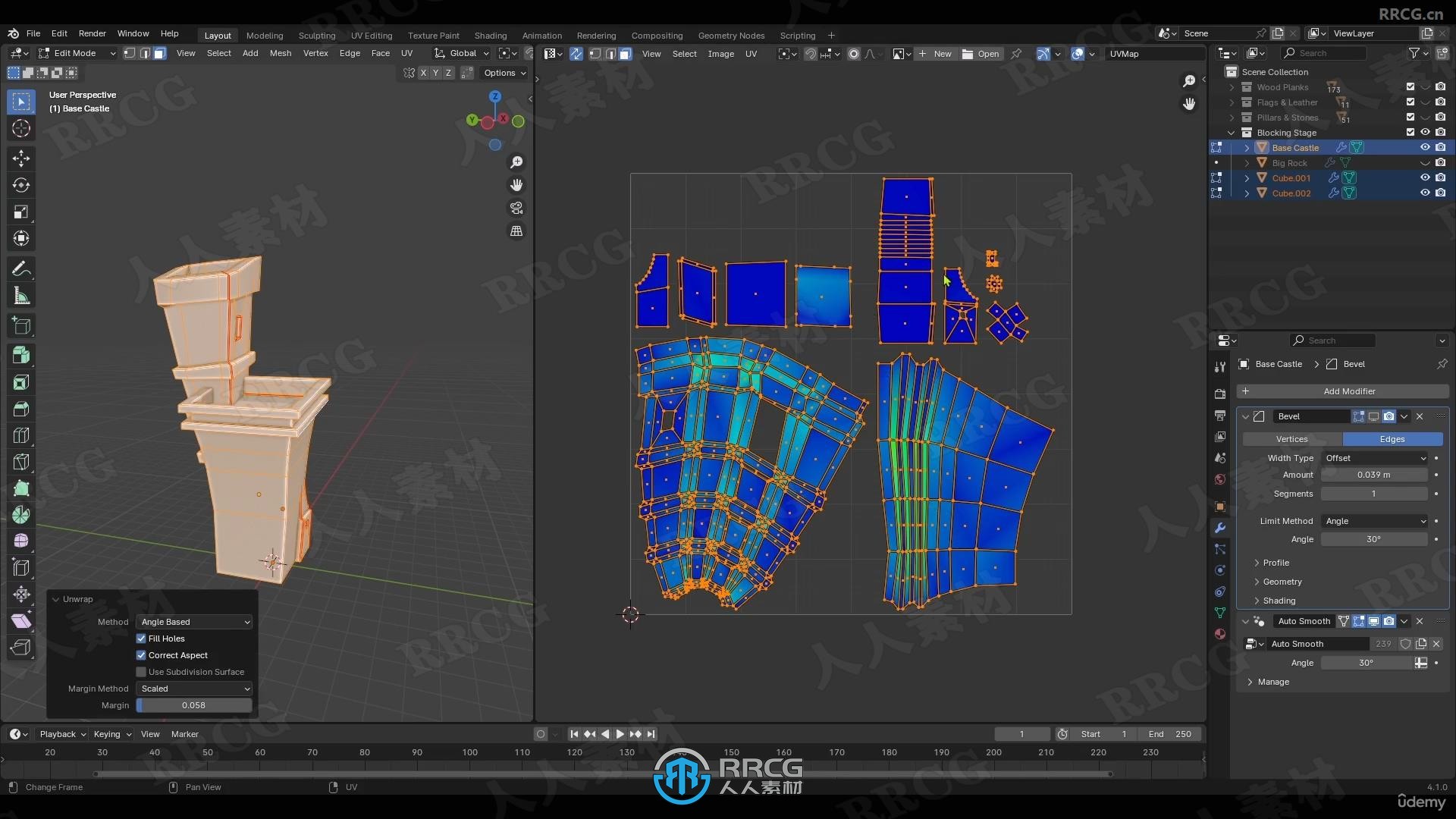 Blender 4.1城堡游戏资产纹理绘制视频教程