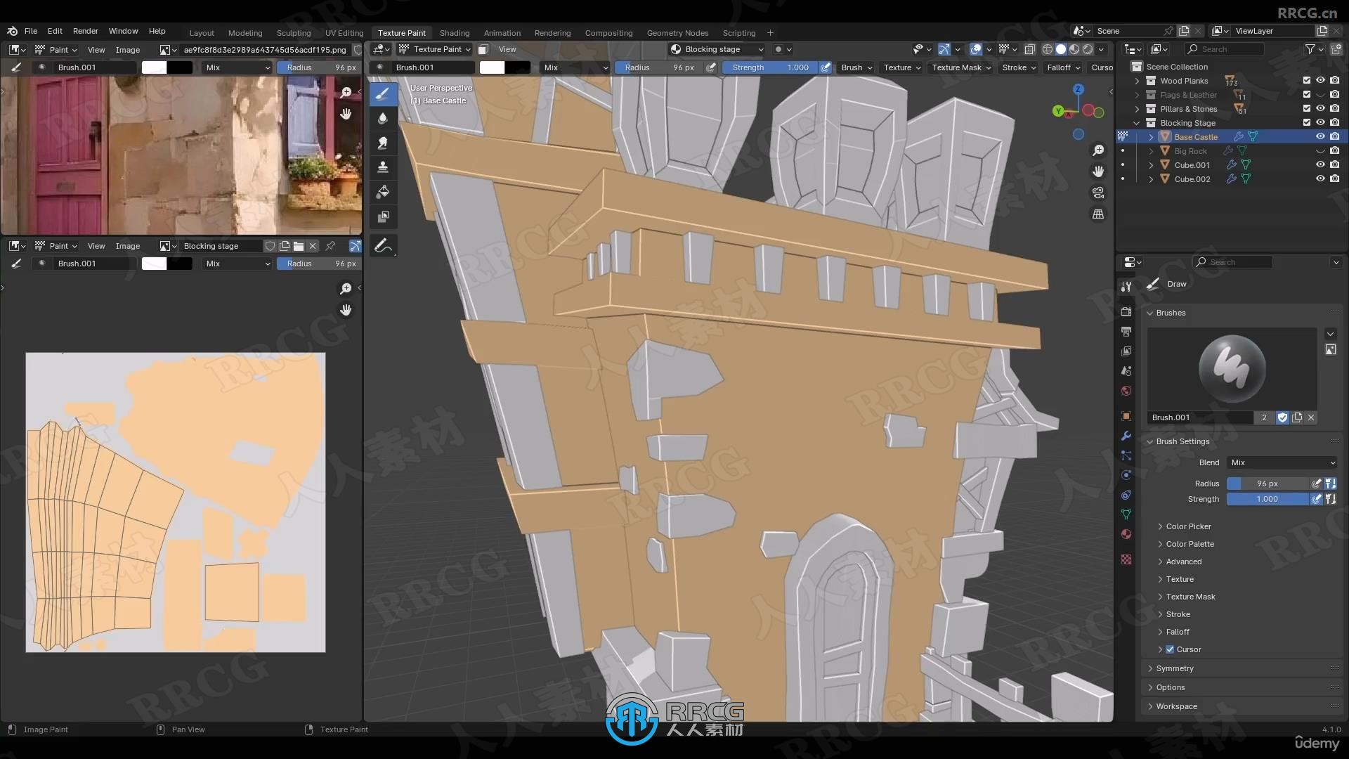 Blender 4.1城堡游戏资产纹理绘制视频教程