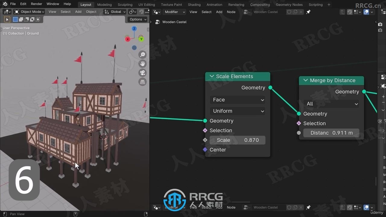 Blender 4几何节点制作程序化建筑视频教程