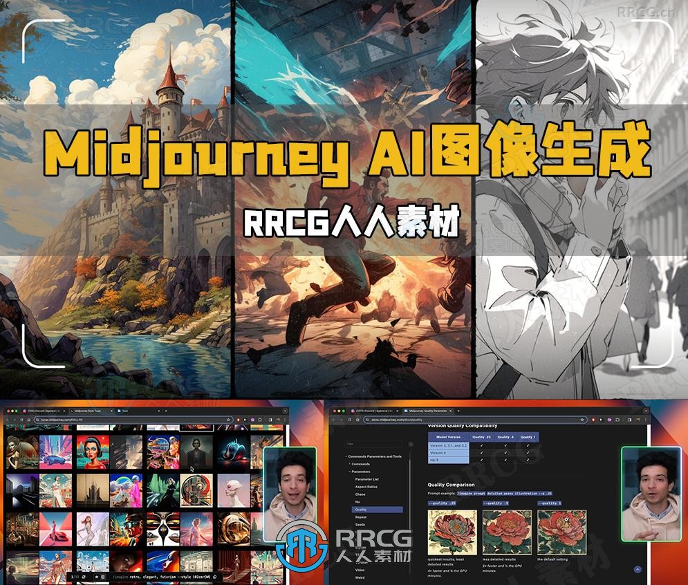 Midjourney AI图像生成制作基础核心技术视频教程