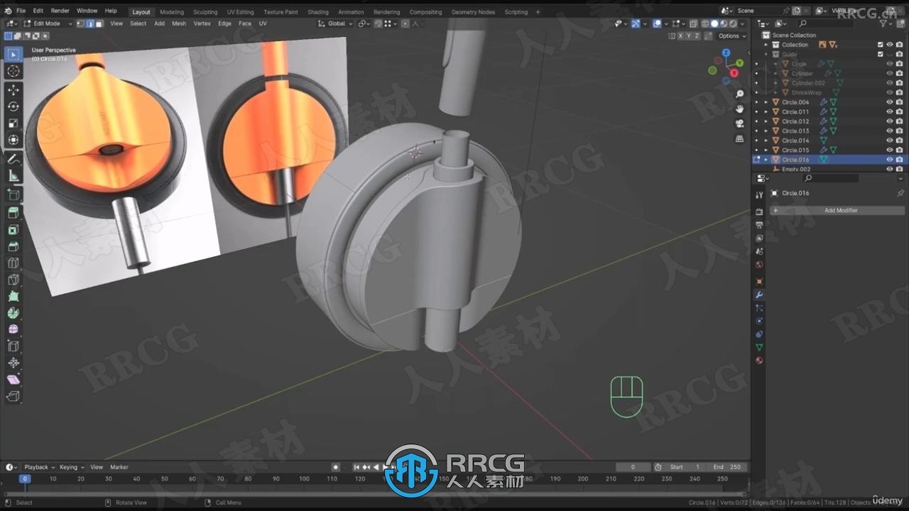 Blender逼真耳机实例制作流程视频教程