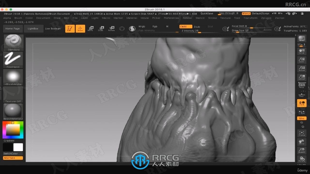 ZBrush与Keyshot恐怖鱼人半身像建模雕刻制作流程视频教程