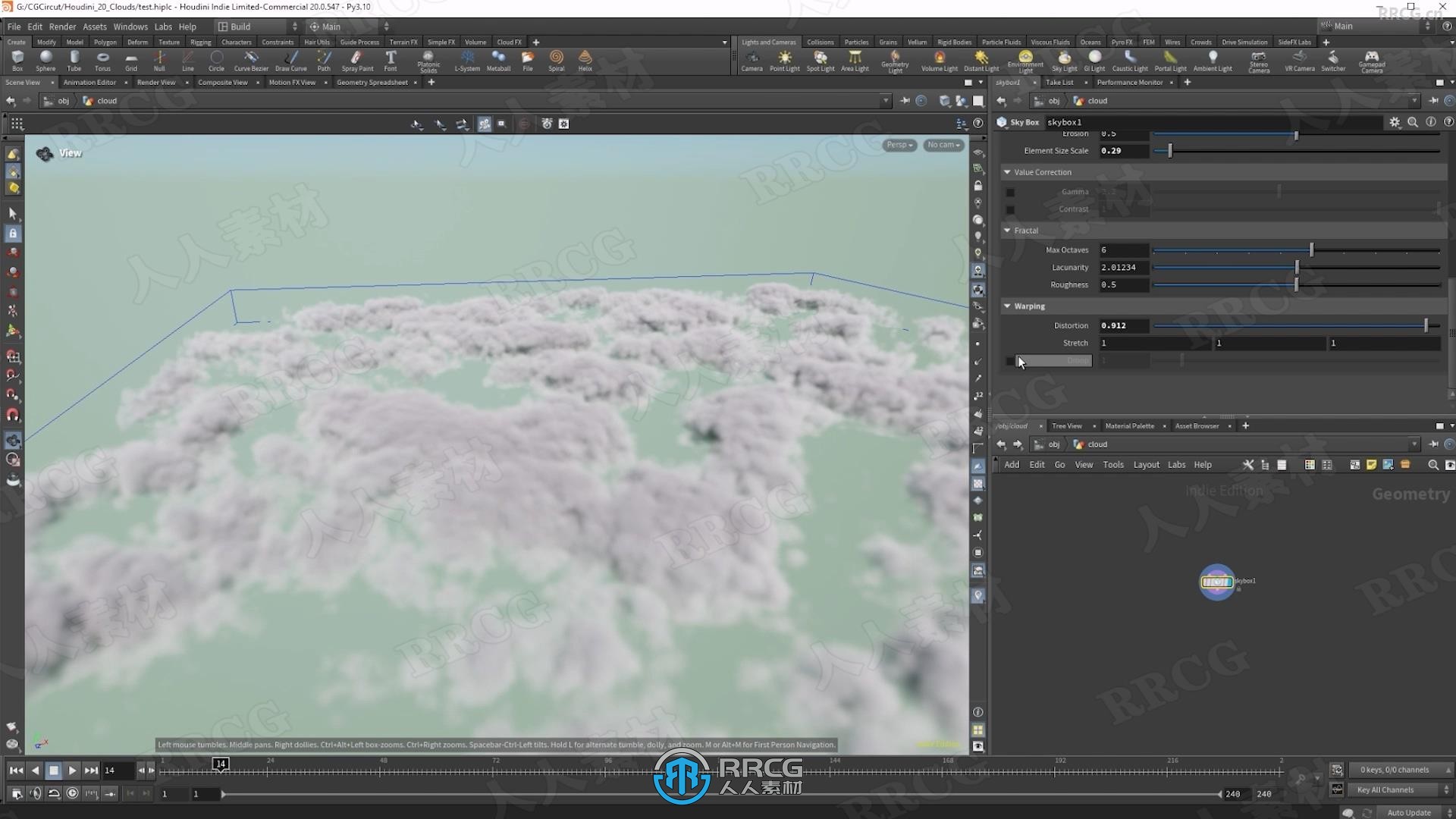 Houdini天空体积云视觉特效制作流程视频教程