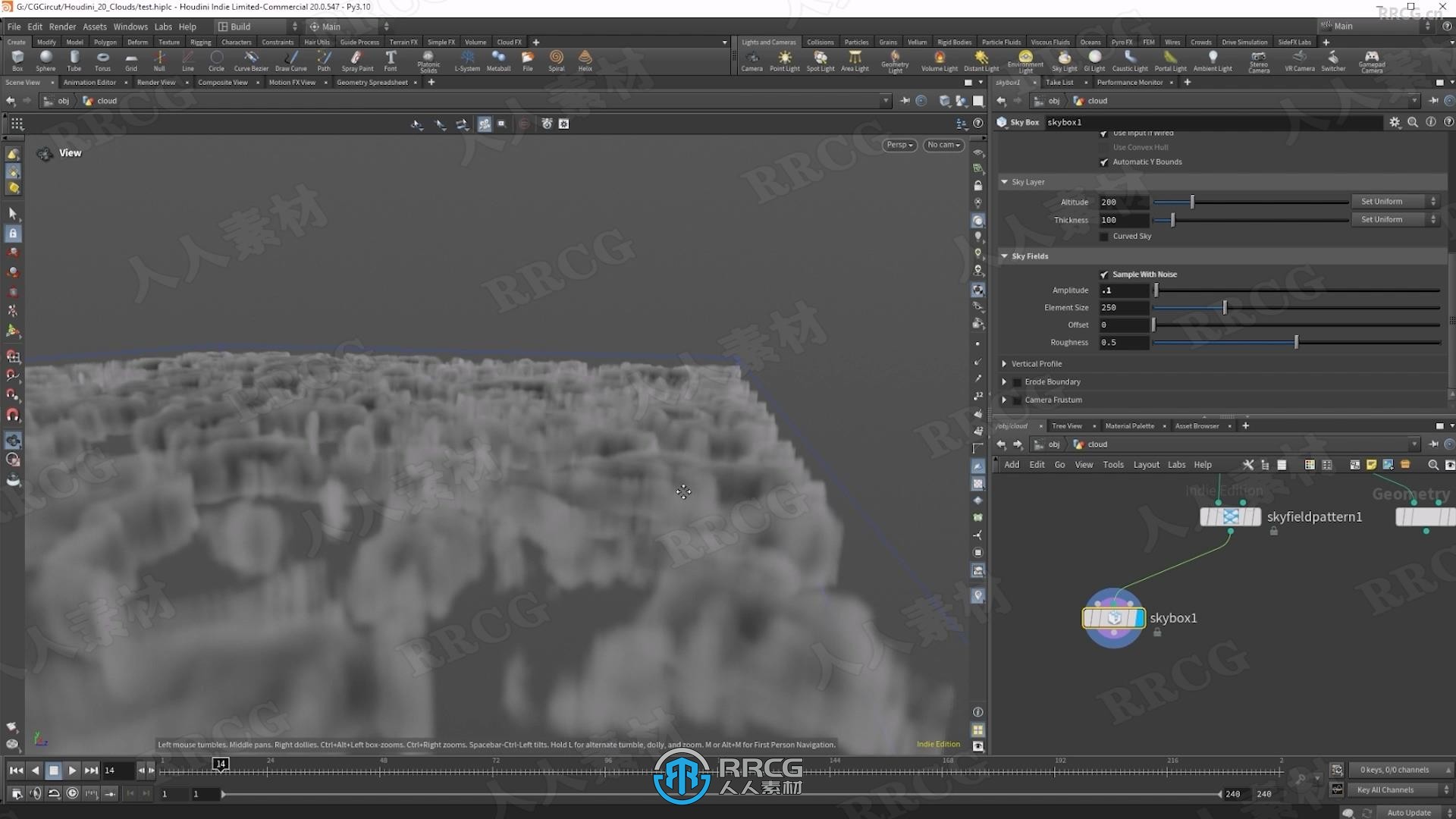 Houdini天空体积云视觉特效制作流程视频教程
