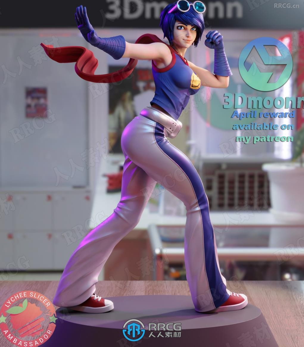 李梅May Lee《拳皇KOF》游戏角色雕刻手办3D打印模型