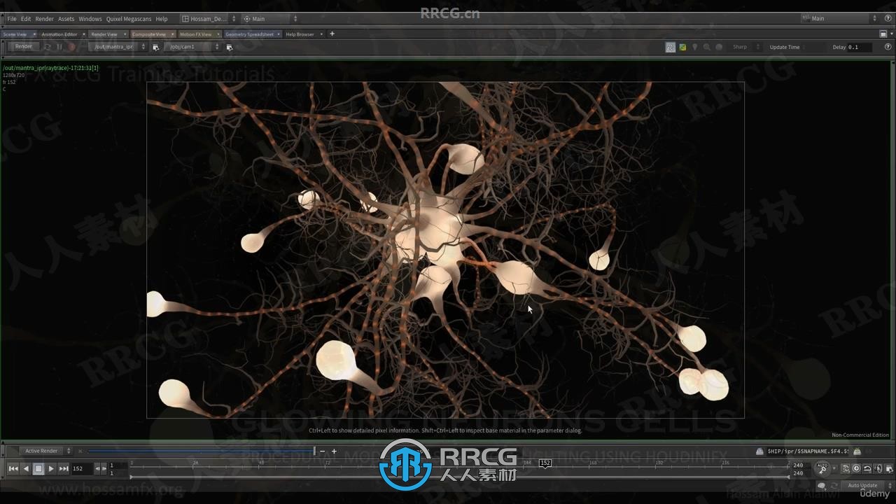 Houdini神经元细胞视觉特效制作视频教程