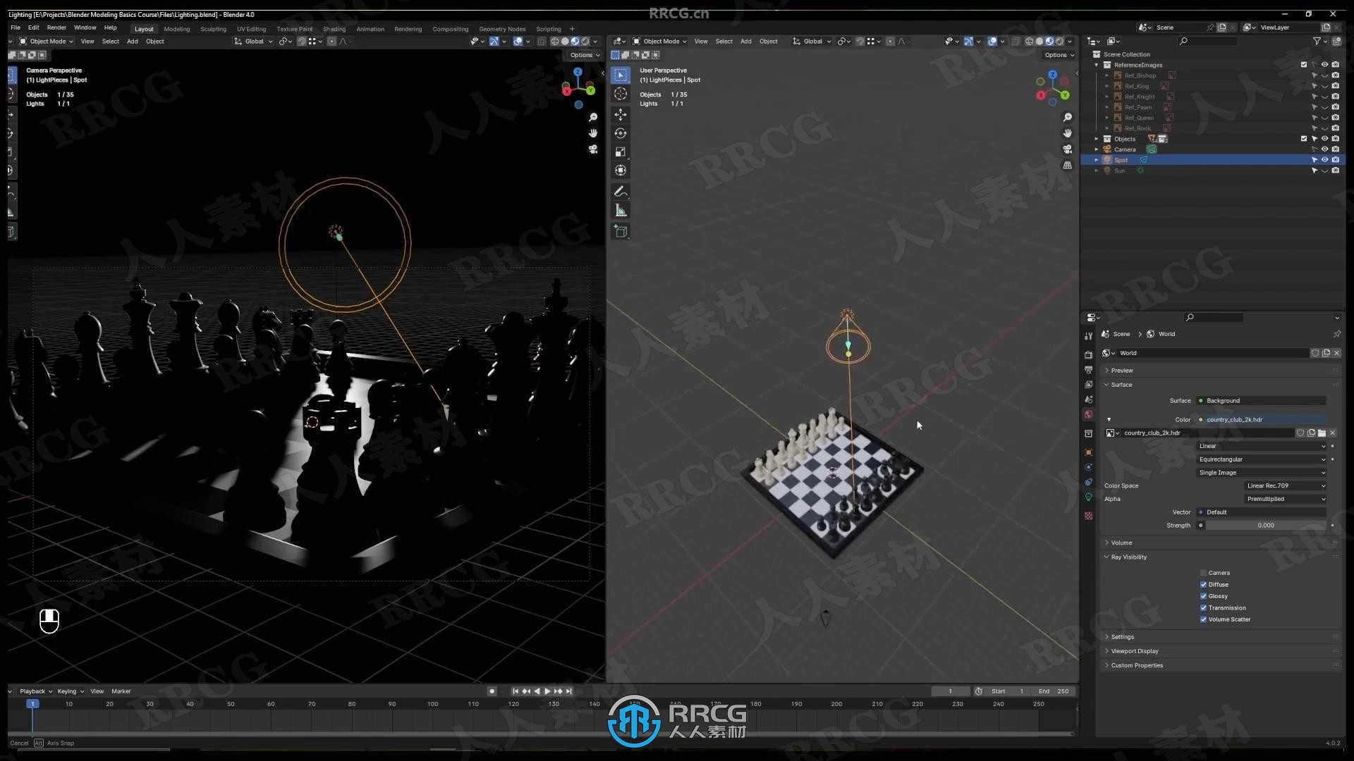 Blender国际象棋棋盘器具实例制作视频教程