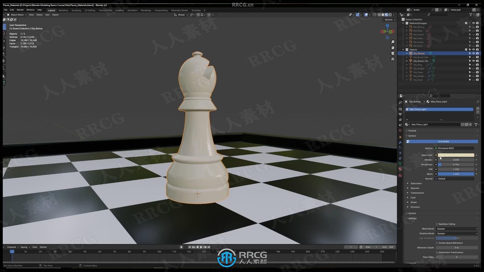 Blender国际象棋棋盘器具实例制作视频教程