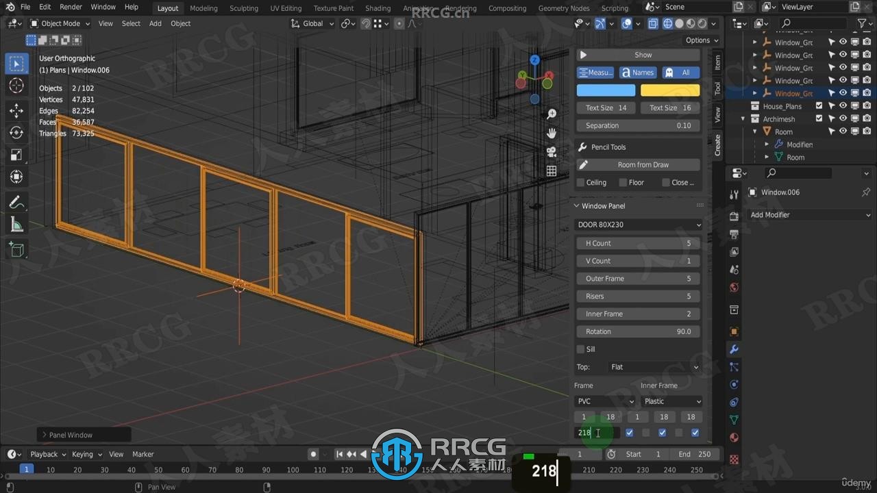 Blender 4x房屋建筑设计与动画完整制作流程视频教程