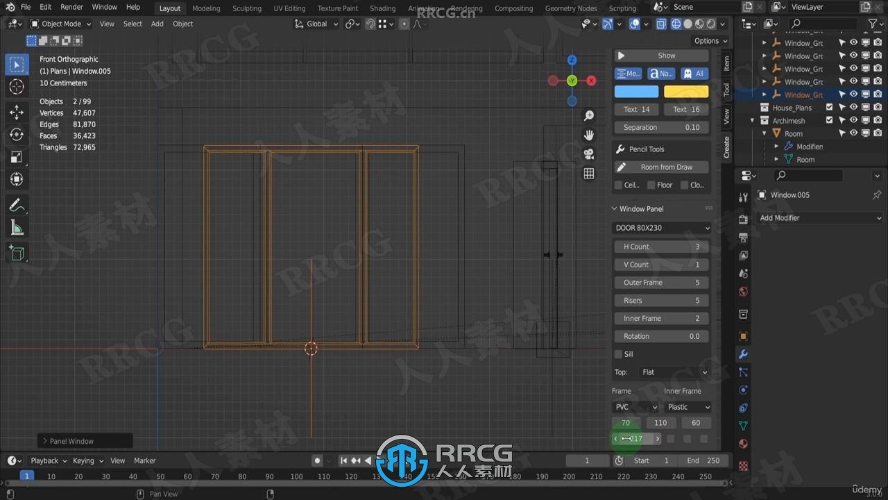 Blender 4x房屋建筑设计与动画完整制作流程视频教程