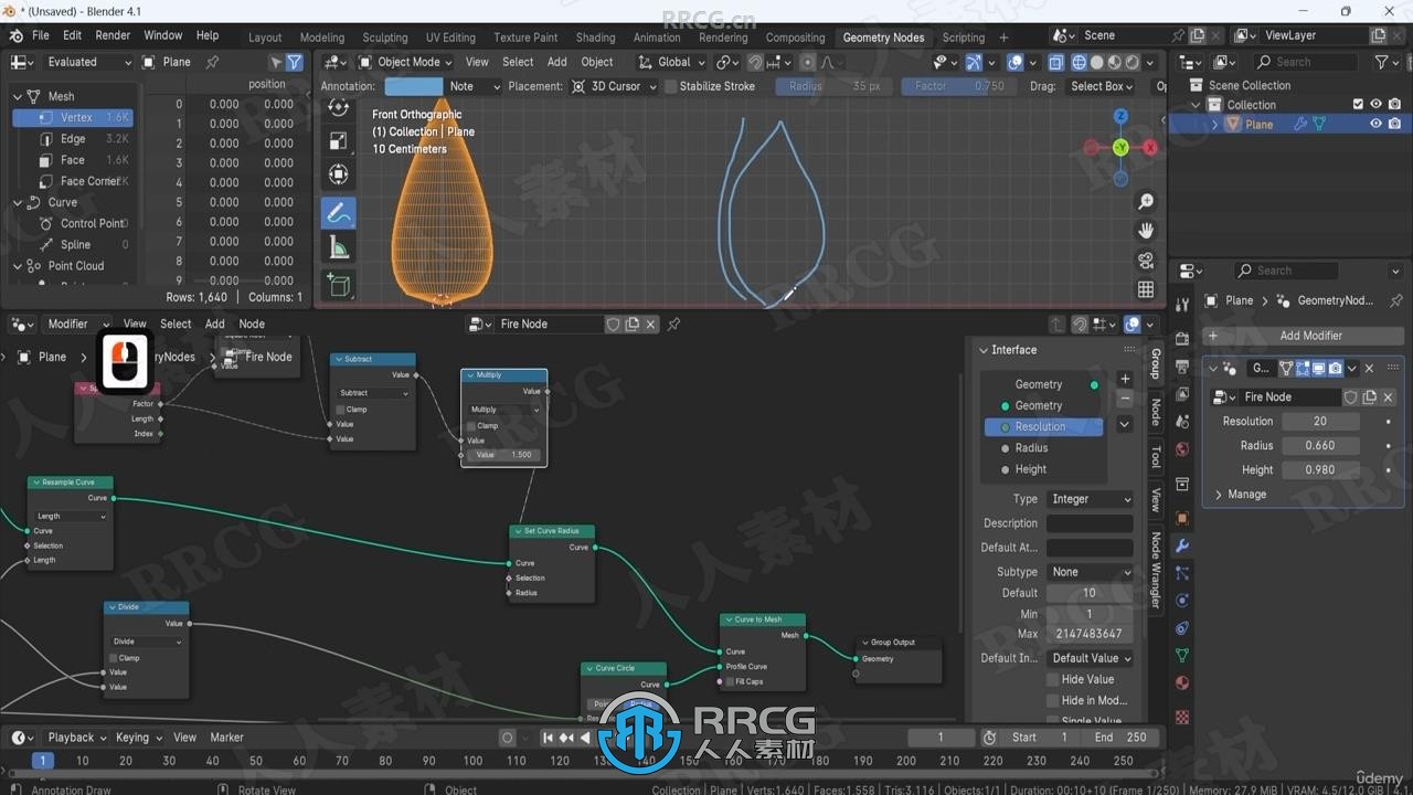 Blender几何节点逼真火焰动画特效制作视频教程