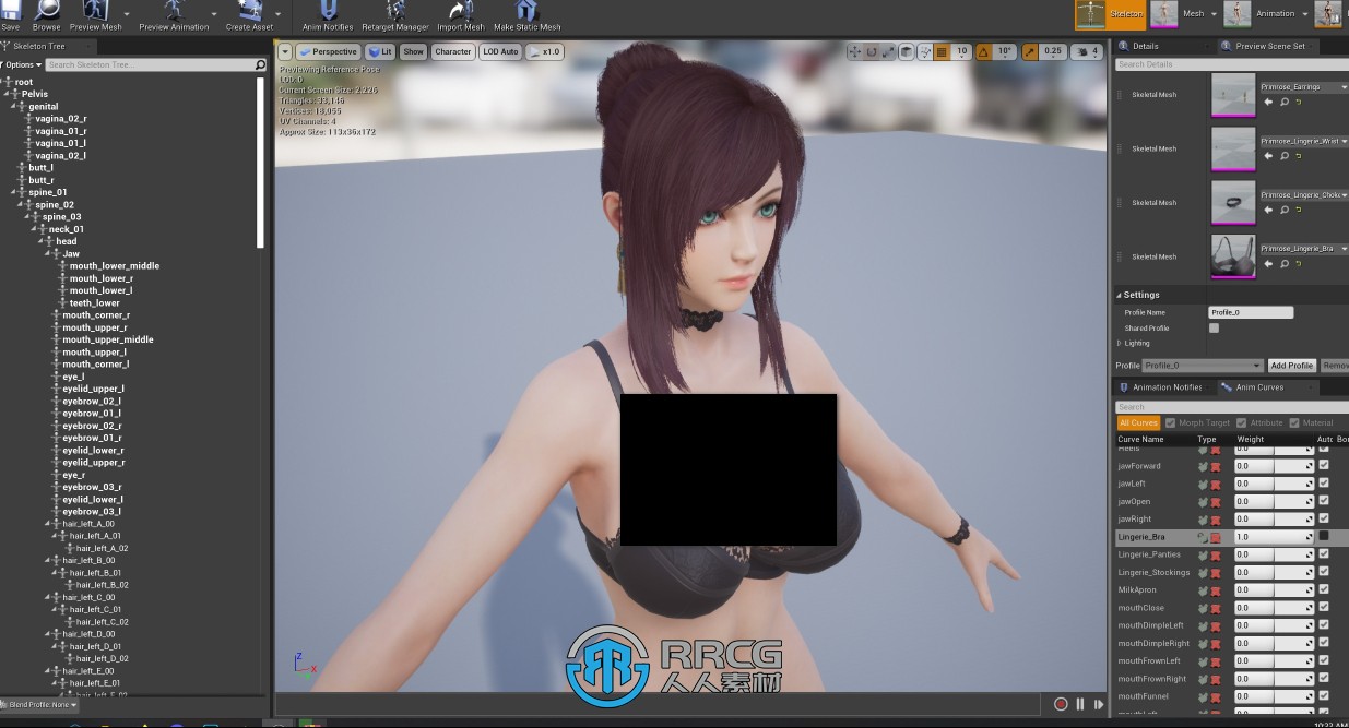 办公女郎游戏角色高质量3D模型