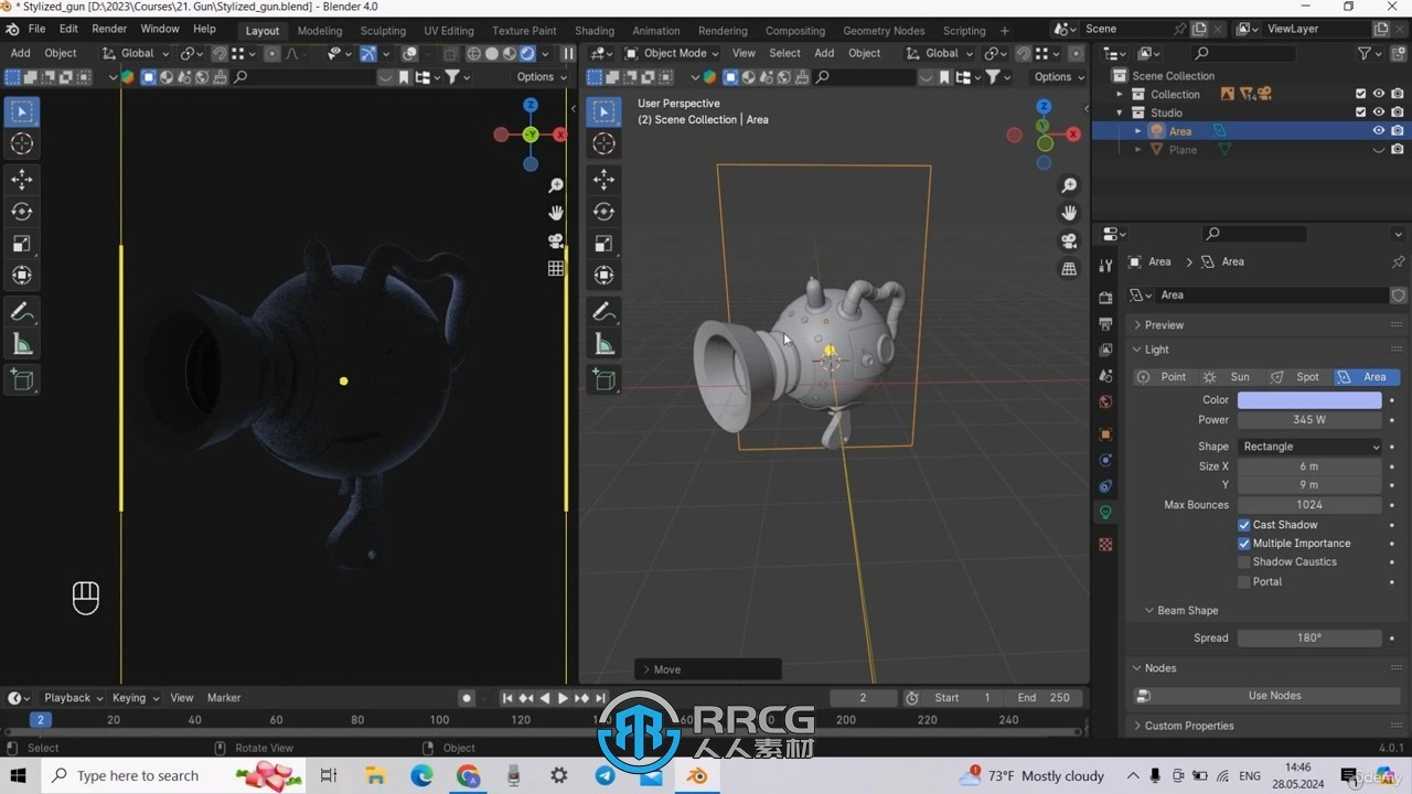 Blender酷炫游戏枪械完整建模流程视频教程