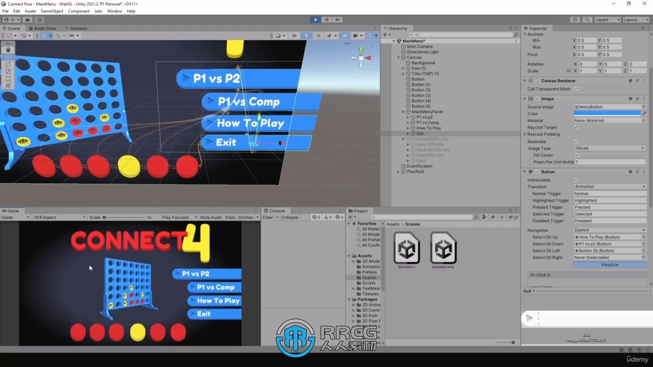 【中文字幕】Unity 3D四子棋游戏完整实例制作流程视频教程