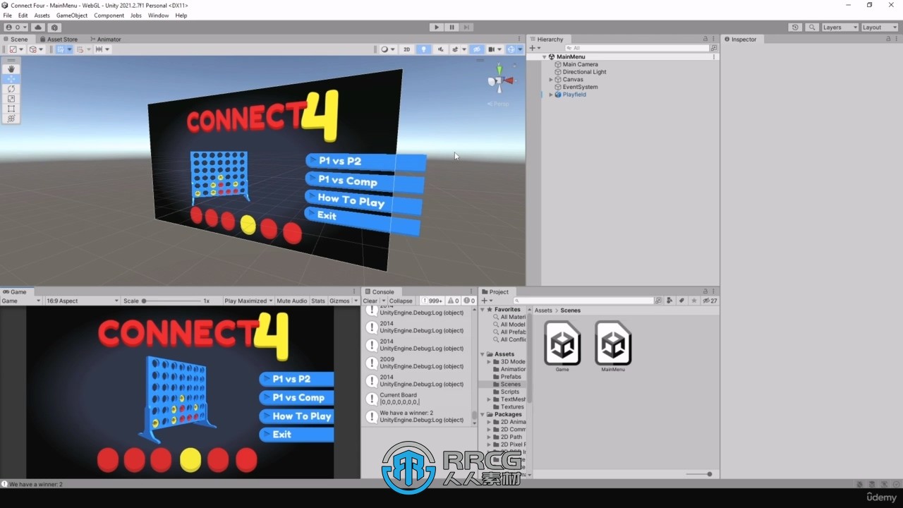 【中文字幕】Unity 3D四子棋游戏完整实例制作流程视频教程