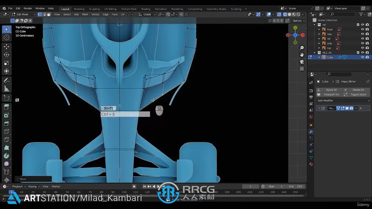 Blender迈凯轮F1MCL36赛车制作完整流程视频教程