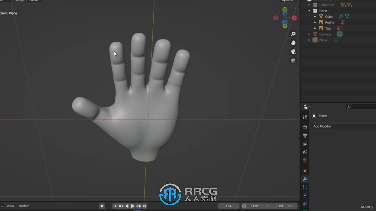 Blender手部低多边形建模技术视频教程