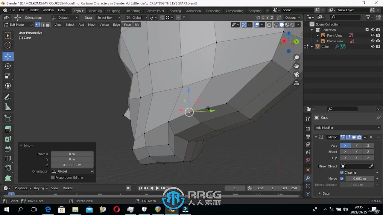 Blender头部低多边形建模技术视频教程