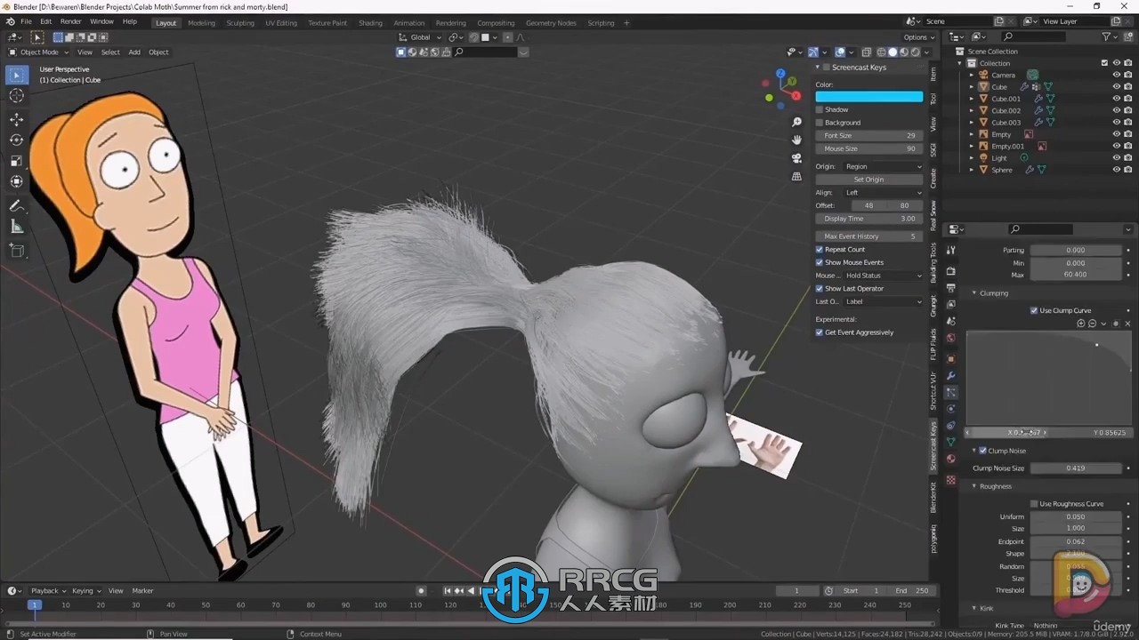 Blender《瑞克和莫蒂》夏茉人物角色建模制作视频教程