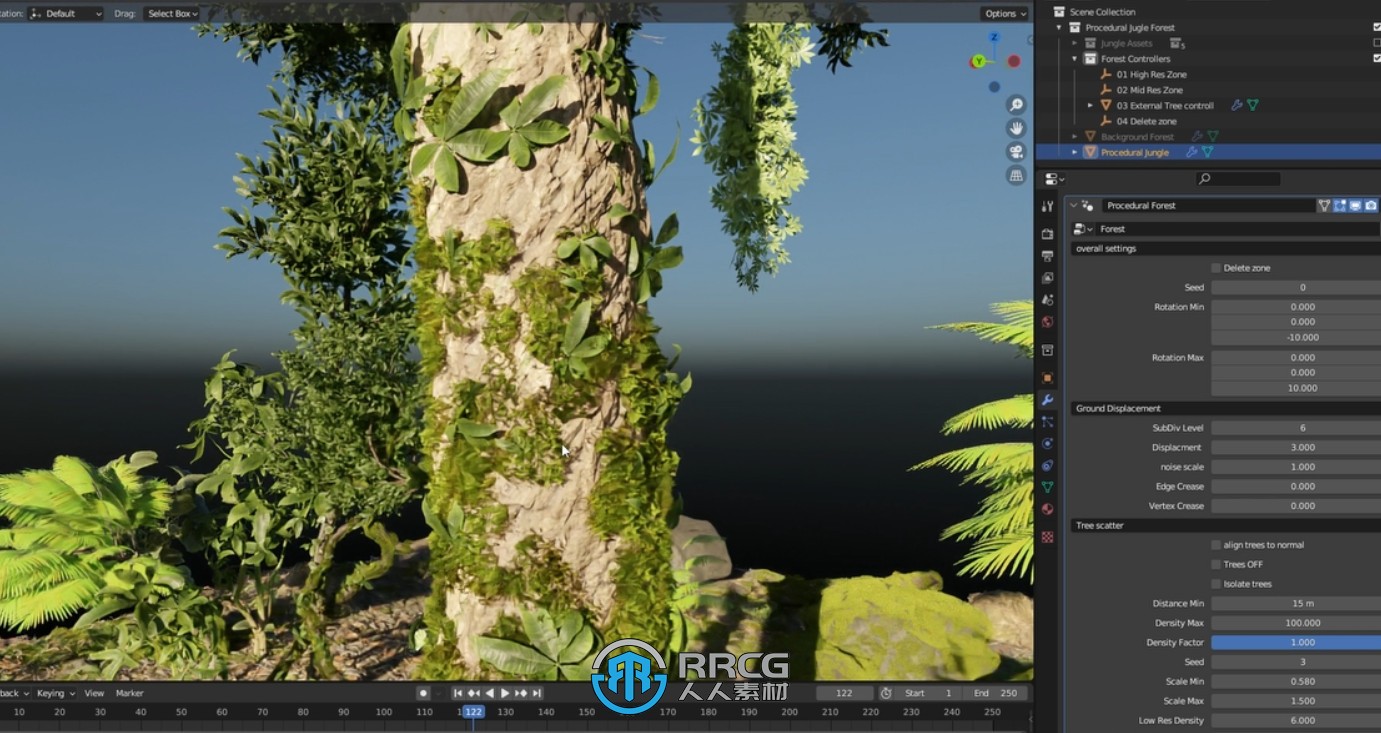Forest Generator逼真森林程序化几何节点生成器Blender插件4.2版