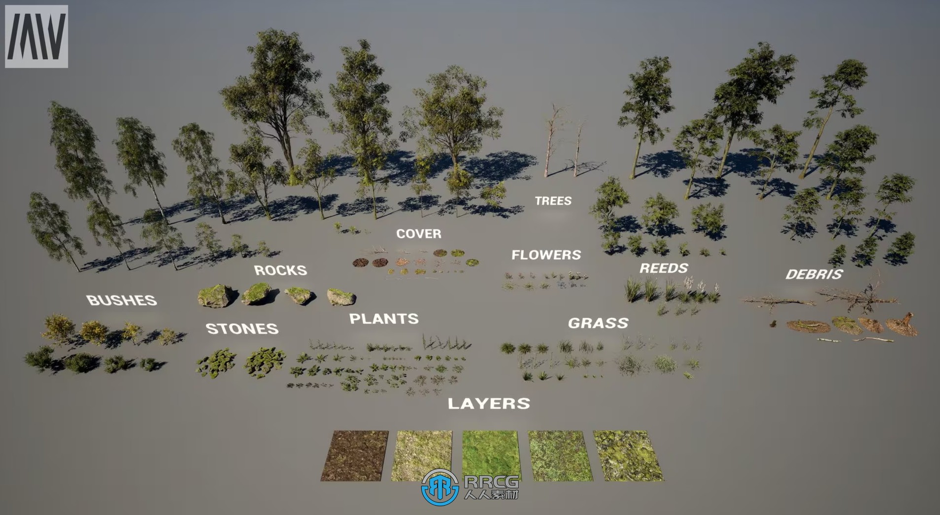 逼真完整森林生物圈自然环境场景UE游戏素材