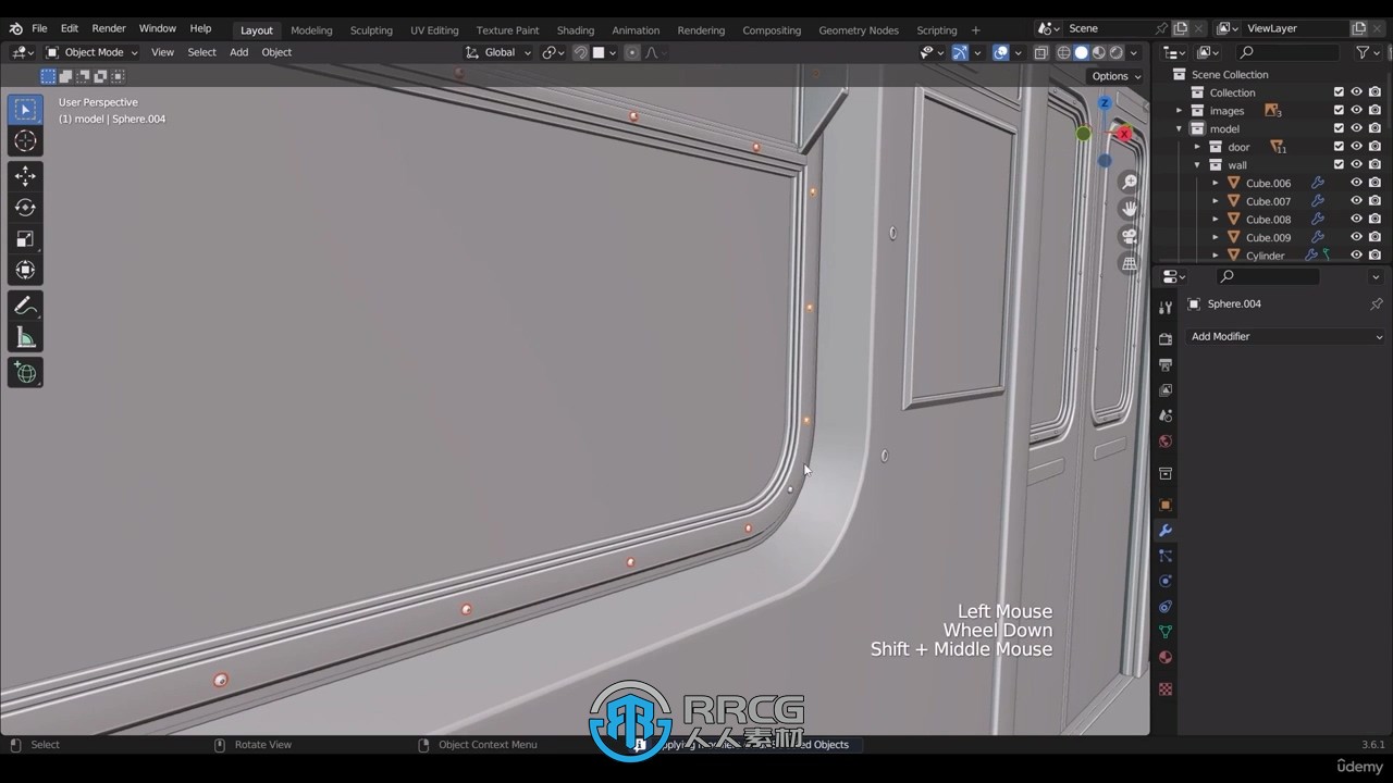 Blender地铁内部环境场景建模制作流程视频教程