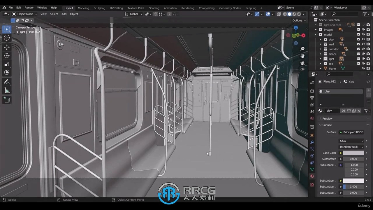 Blender地铁内部环境场景建模制作流程视频教程