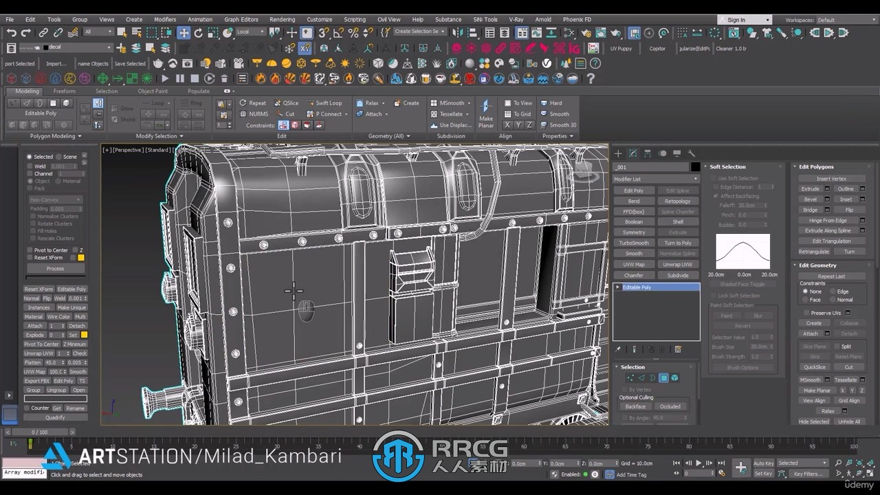 3dsmax逼真火车头建模纹理完整制作工作流程视频教程