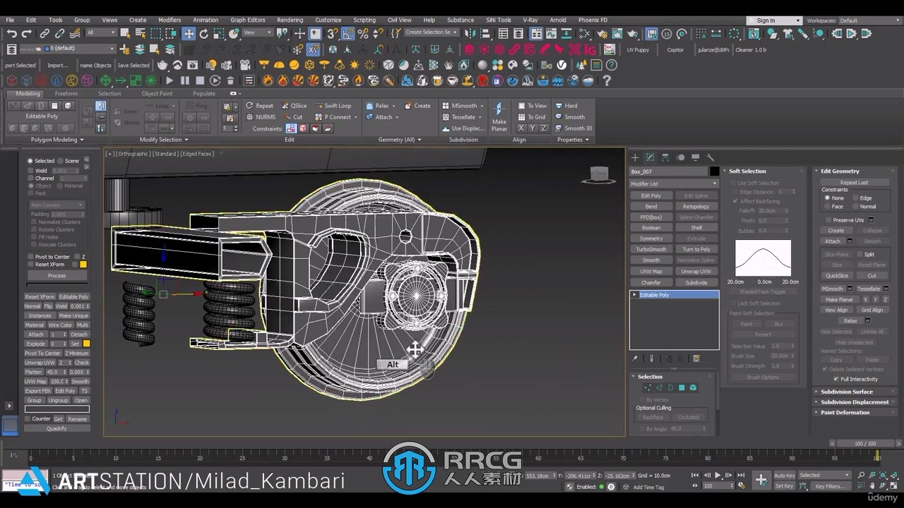 3dsmax逼真火车头建模纹理完整制作工作流程视频教程