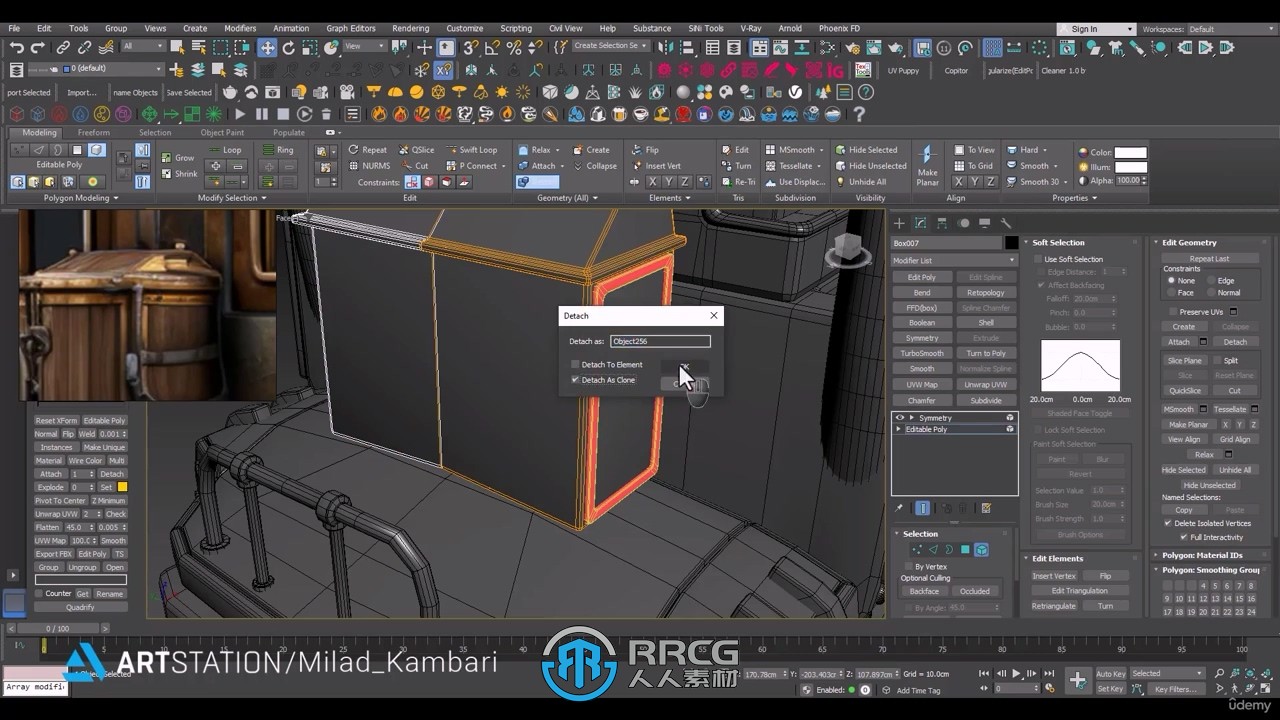 3dsmax逼真火车头建模纹理完整制作工作流程视频教程