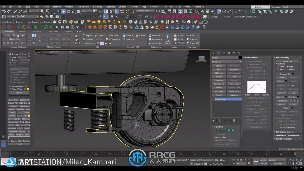 3dsmax逼真火车头建模纹理完整制作工作流程视频教程