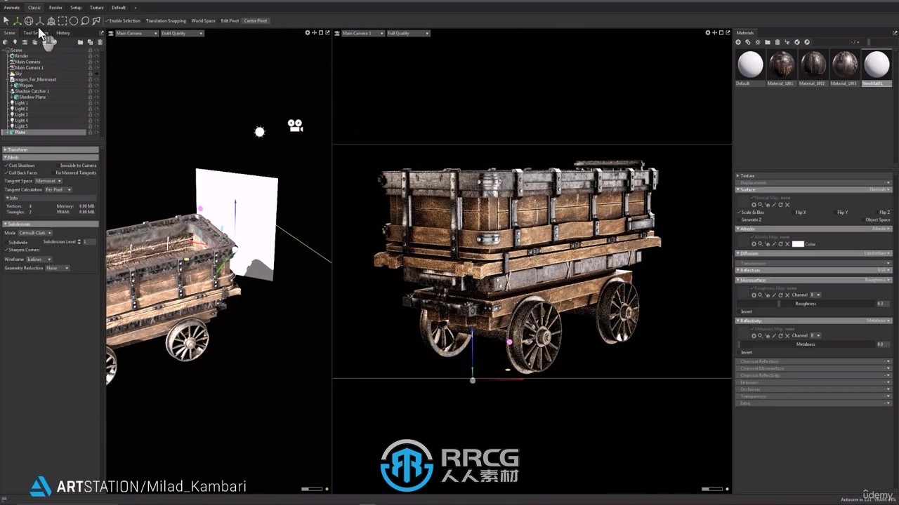 Blender矿车完整建模实例制作工作流程视频教程