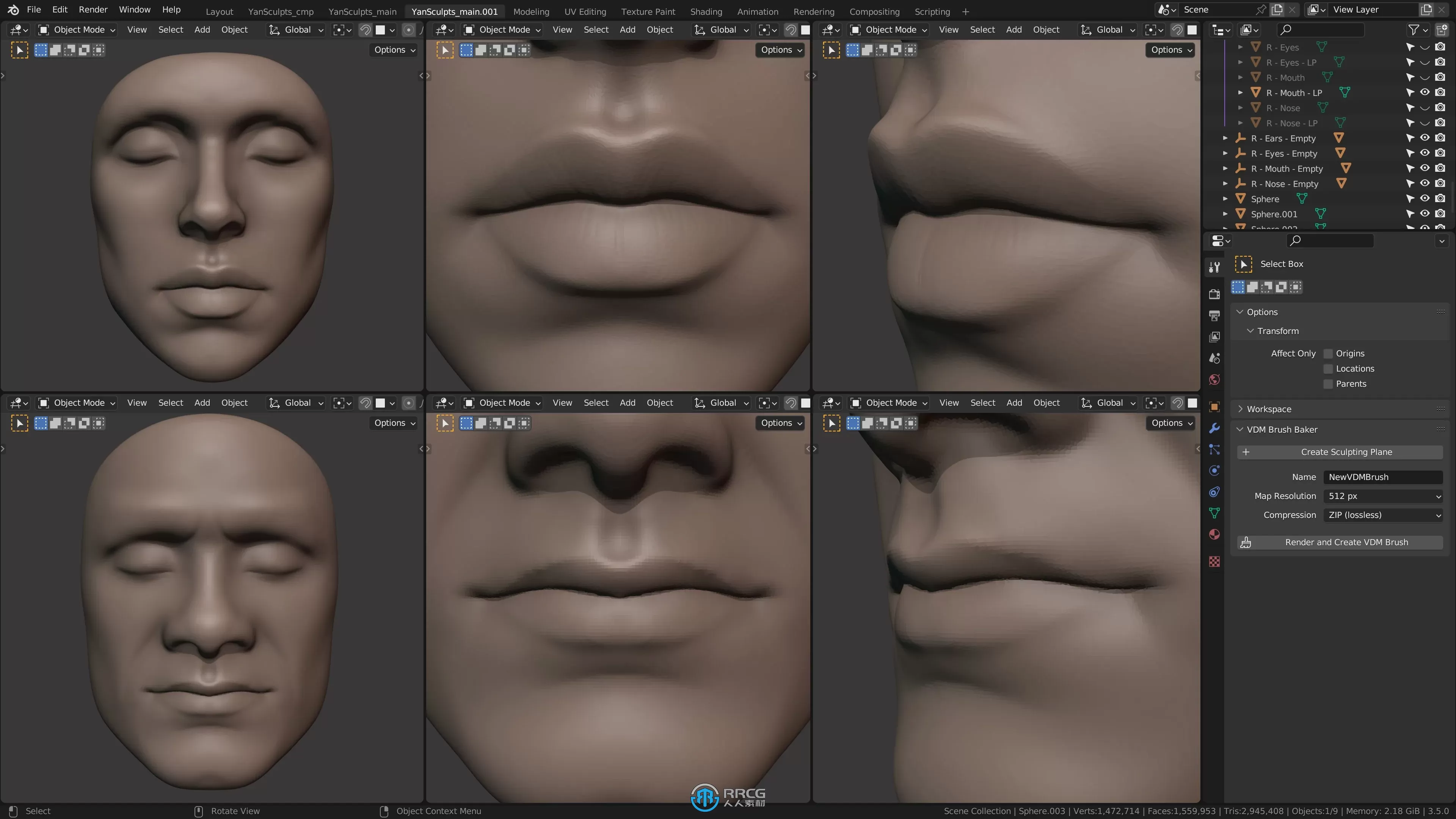 Blender人物头部数字雕刻大师班视频教程