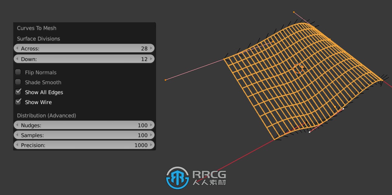 Curves to mesh贝塞尔曲线表面建模Blender插件V2.8.1版