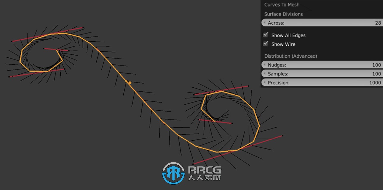 Curves to mesh贝塞尔曲线表面建模Blender插件V2.8.1版