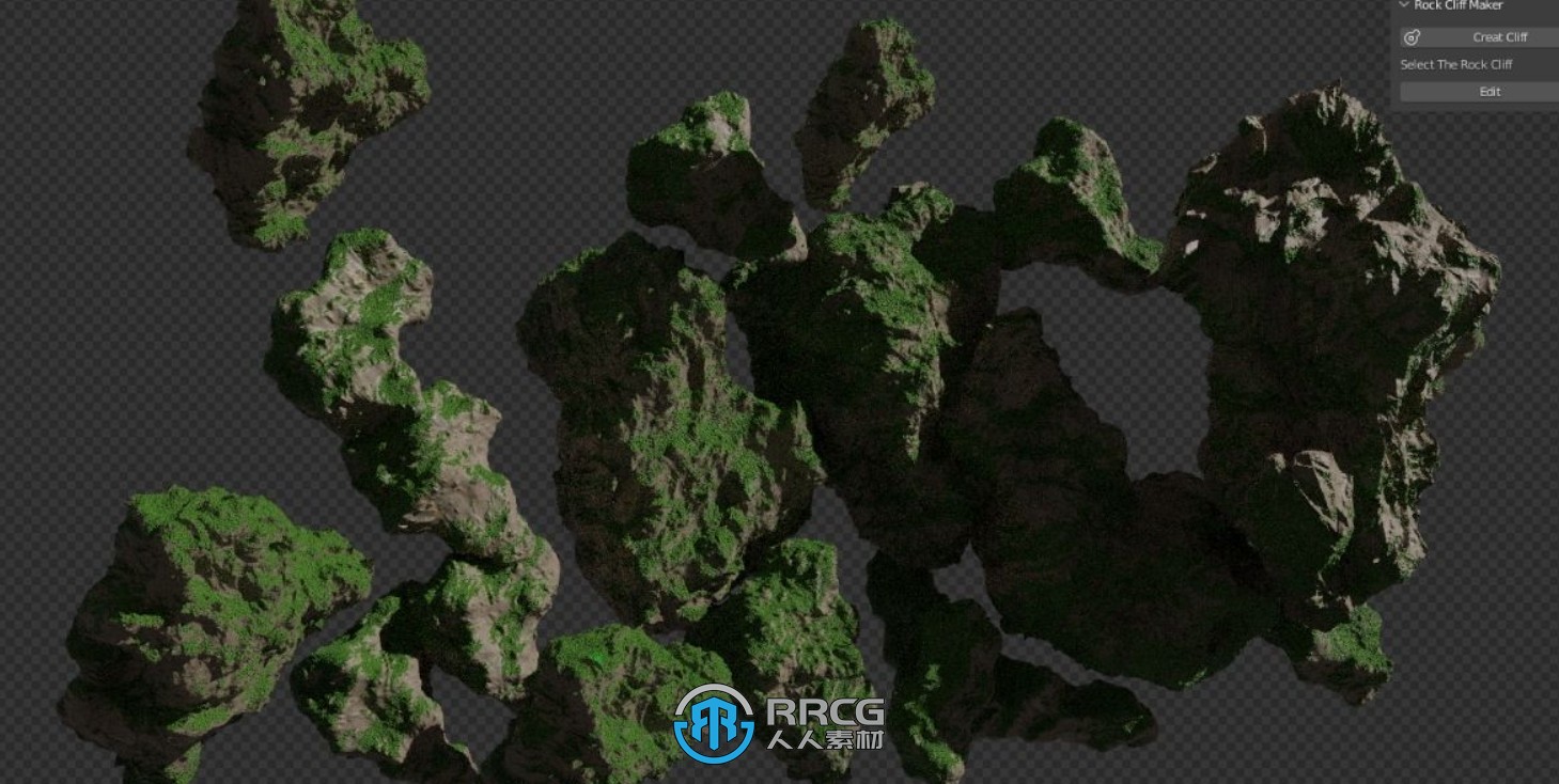 Rock Cliff Maker悬崖岩石制作Blender插件V2.0.0版