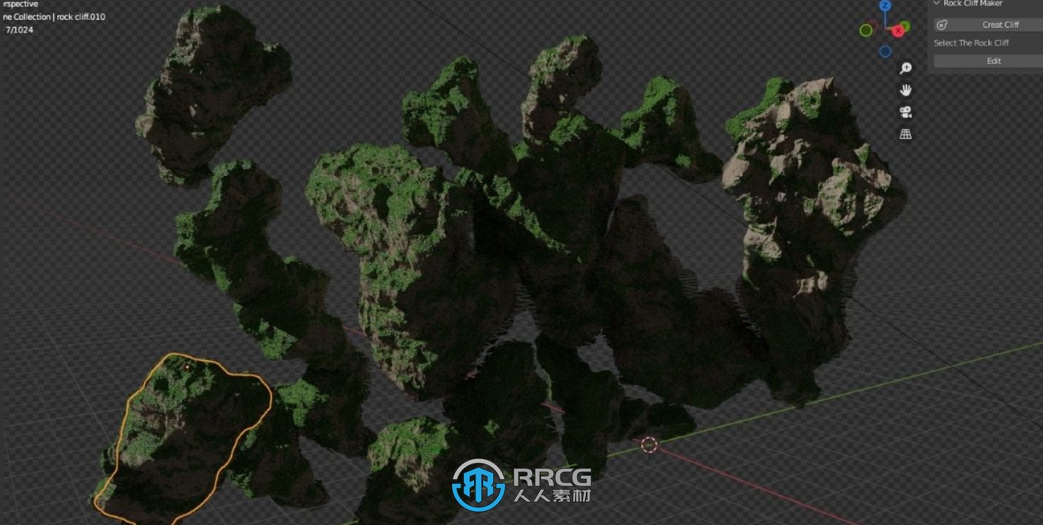 Rock Cliff Maker悬崖岩石制作Blender插件V2.0.0版