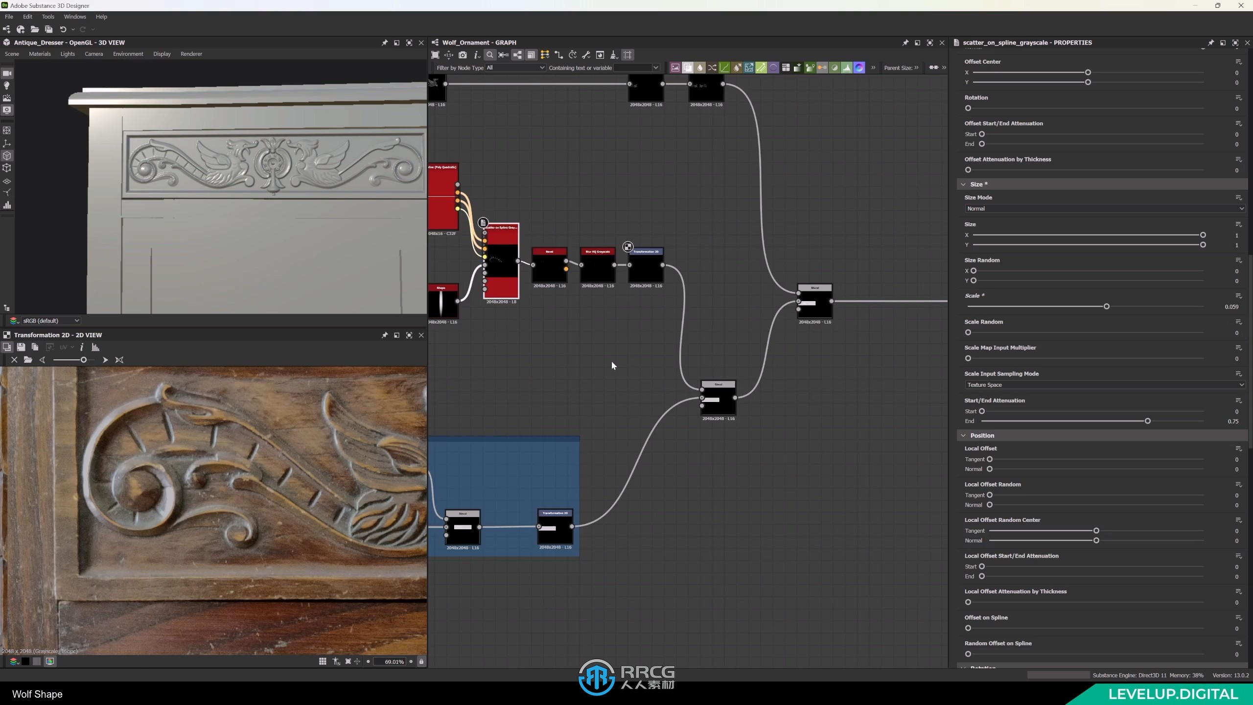 Substance 3D Designer花纹家具纹理贴图绘制视频教程