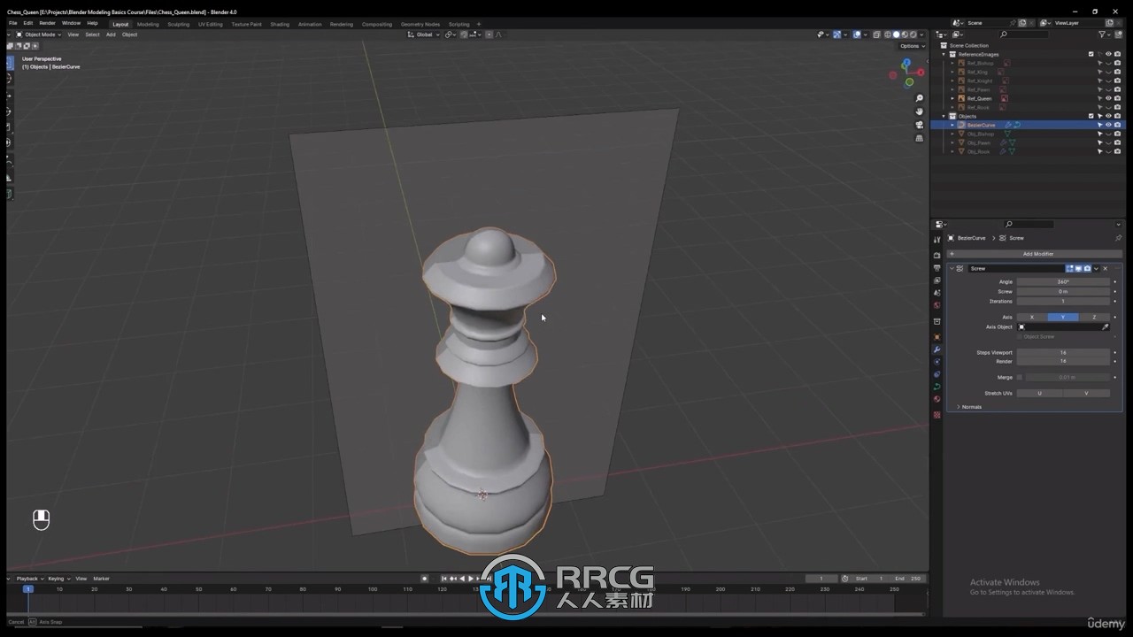 Blender国际象棋3D建模制作流程视频教程