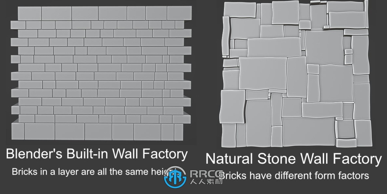 Natural Stone Wall Factory堆积互锁石块Blender插件V1.1版