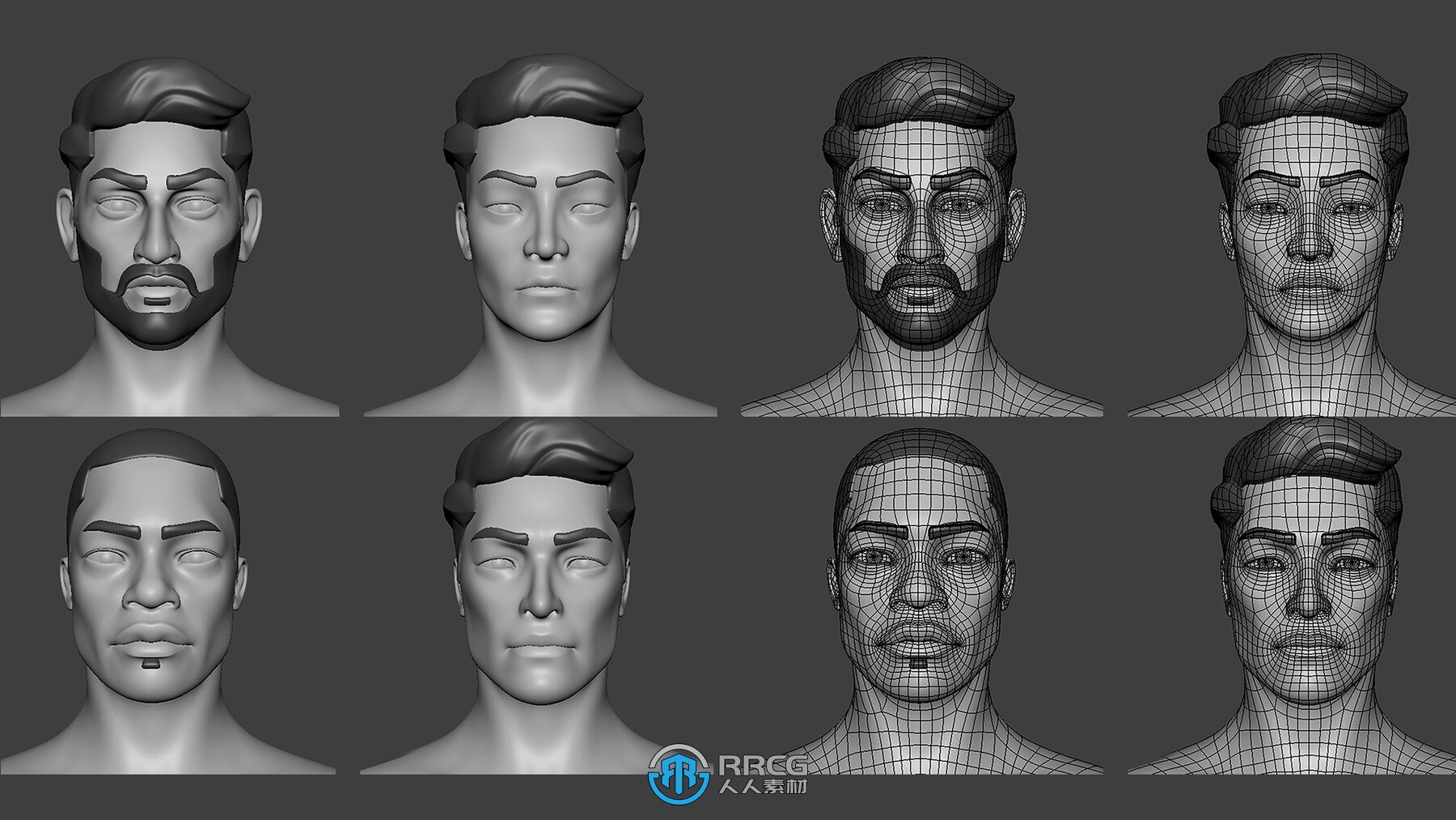 75组高质量完美拓扑结构展UV人类动物3D模型合集