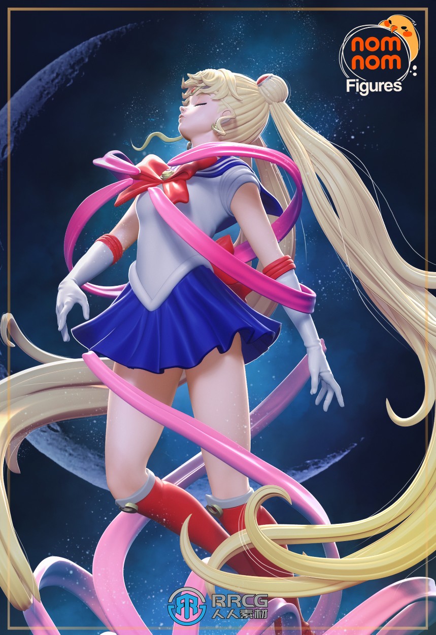 月野兔Sailor Moon变身姿势《美少女战士》动漫角色雕刻手办3D打印模型