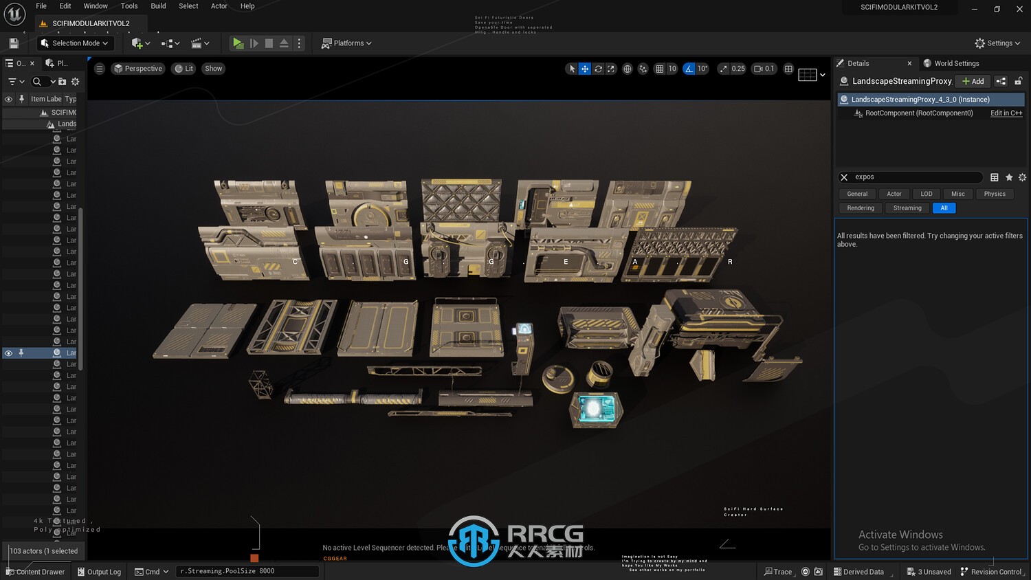 30组模块化逼真科幻赛博朋克建筑环境场景3D模型