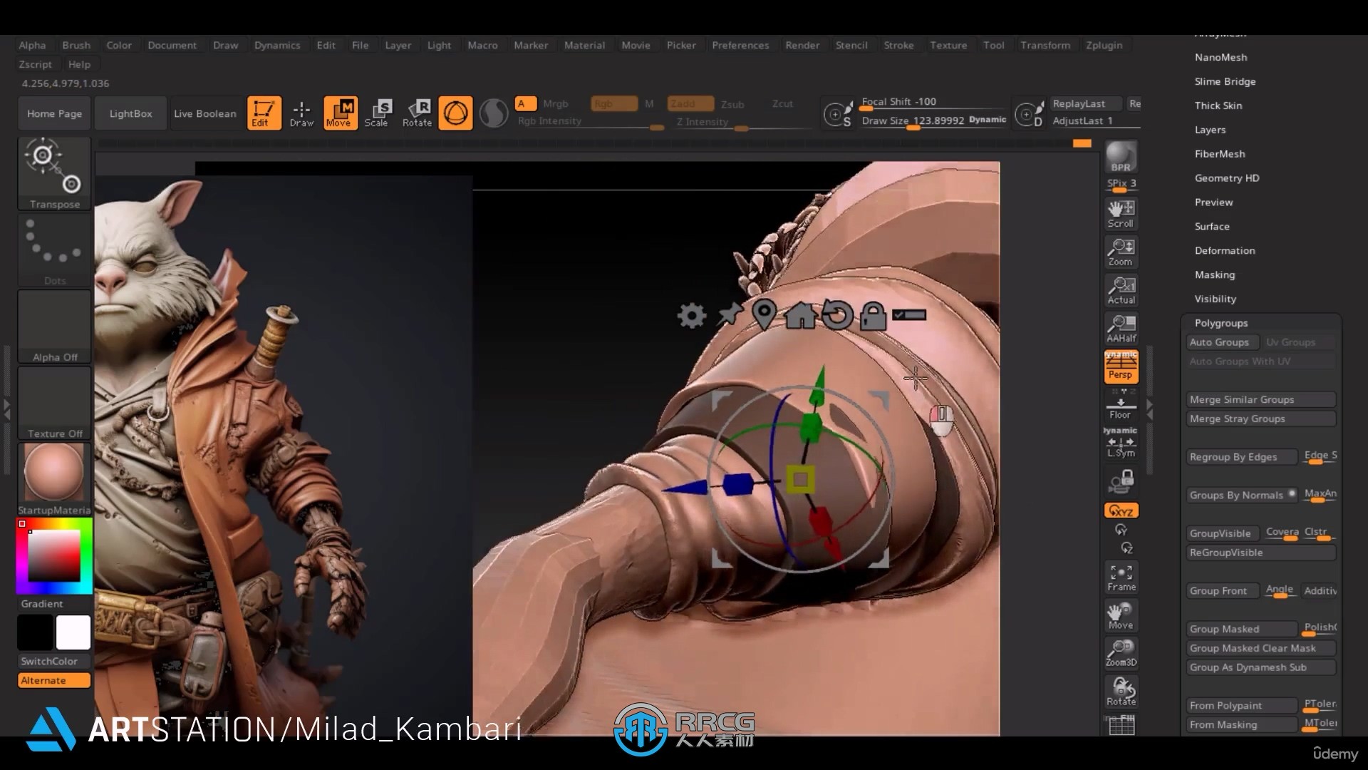 ZBrush忍者兔角色完整雕刻建模制作视频教程