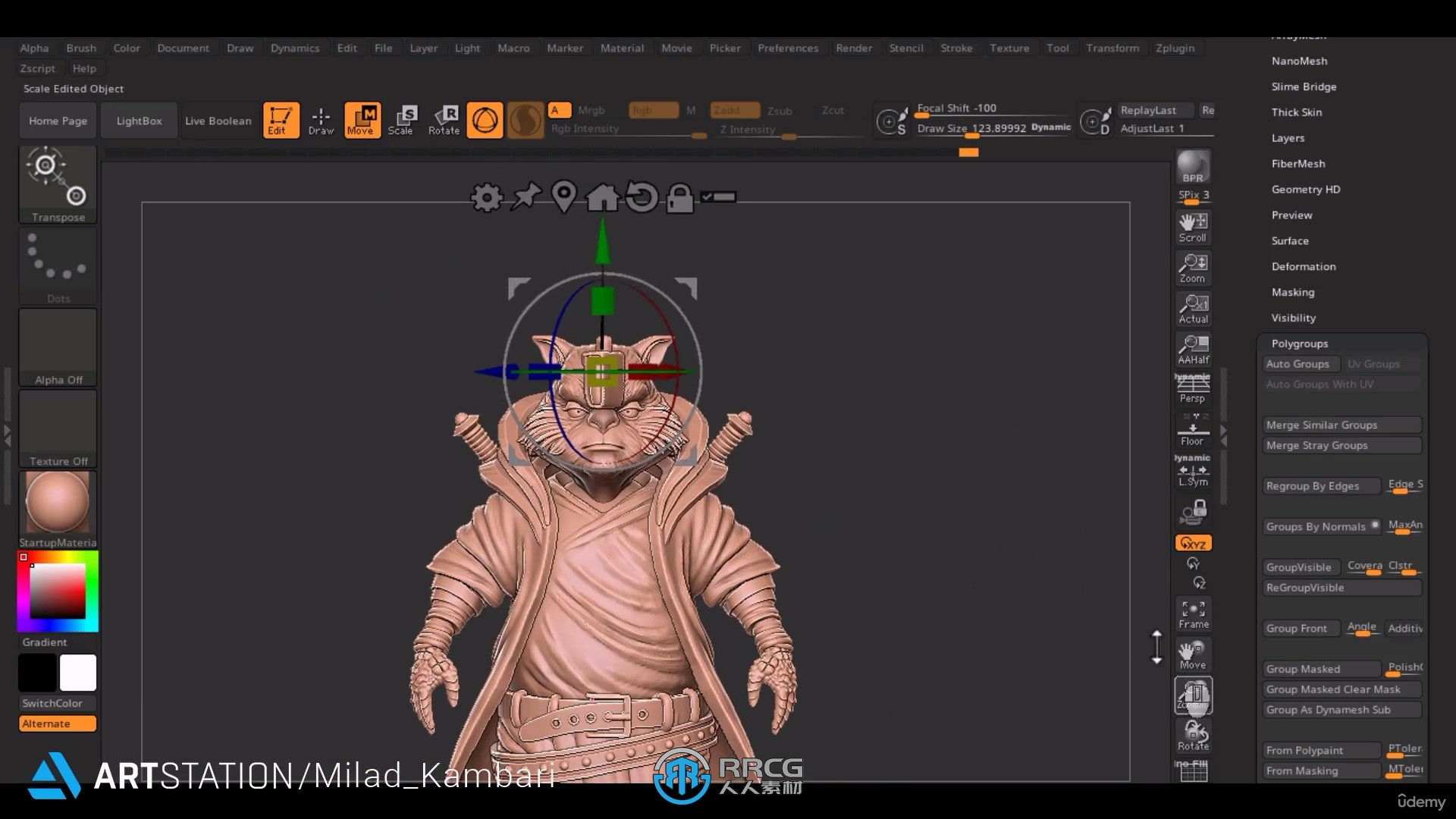 ZBrush忍者兔角色完整雕刻建模制作视频教程