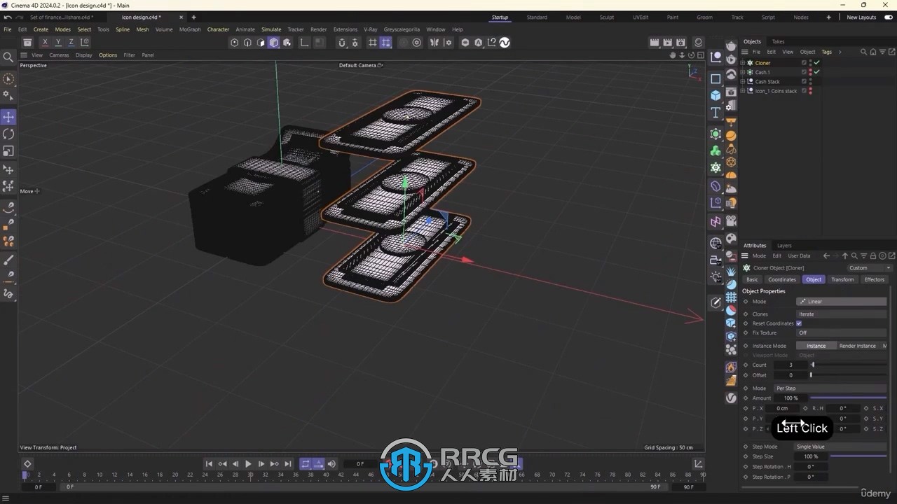 【中文字幕】C4D金融领域Logo图标3D建模制作视频教程