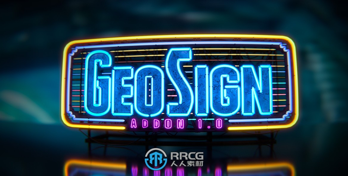 Geo Sign Signs Generator广告牌生成器Blender插件V1.1.0版