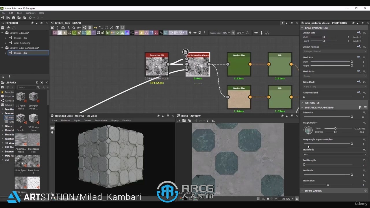 Substance Designer破的瓷砖材质实例制作流程视频教程